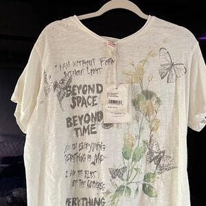 White Graphic Print Women's Top